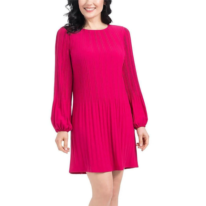 Hilary Radley Ladies' Pleated Dress, CHERRY, XS-1