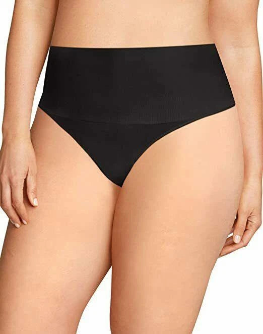 Maidenform Women's Tame Your Tummy Tailored Thong, Black, Sz 3X