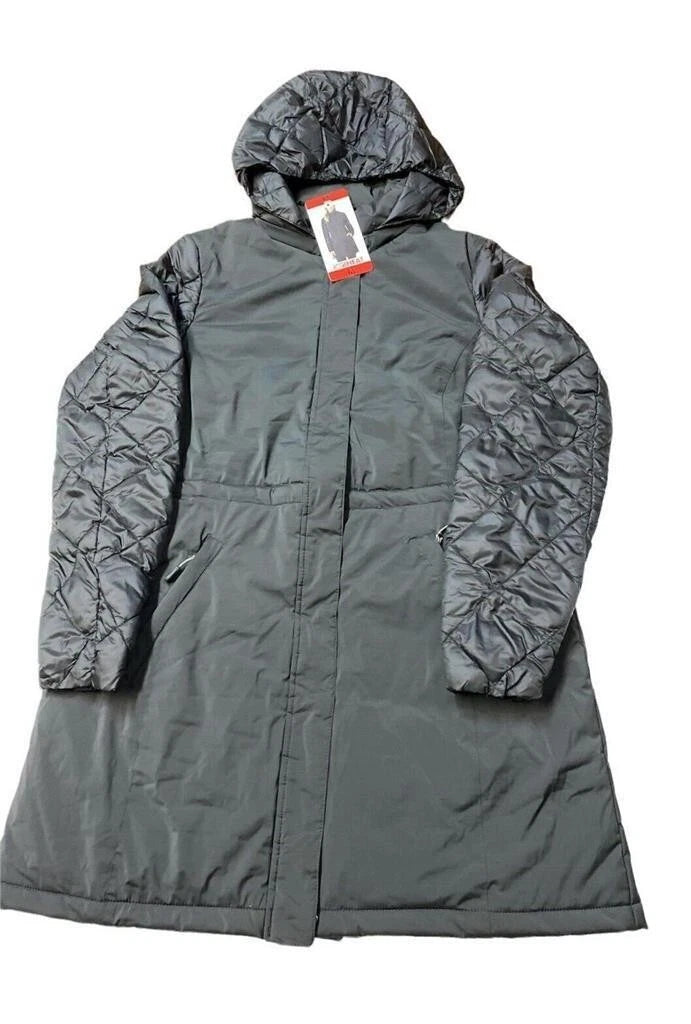 32 DEGREES Heat Women's Puffer Hoodie Jacket, BLACK, Medium