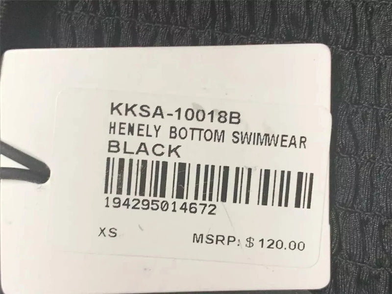 KENDALL + KYLIE Henley Bikini Bottom (X-Small) Black-2