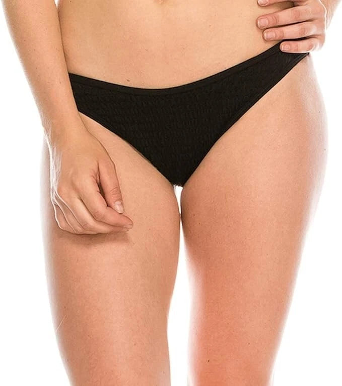 KENDALL + KYLIE Henley Bikini Bottom (X-Small) Black-1