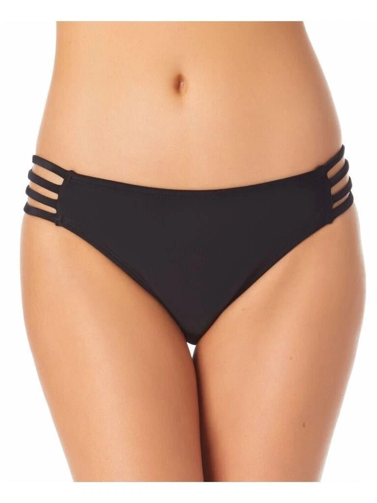 CALIFORNIA WAVES Women's Stretch Bikini Strappy Hipster Swimsuit Bottom BLACK XL-1