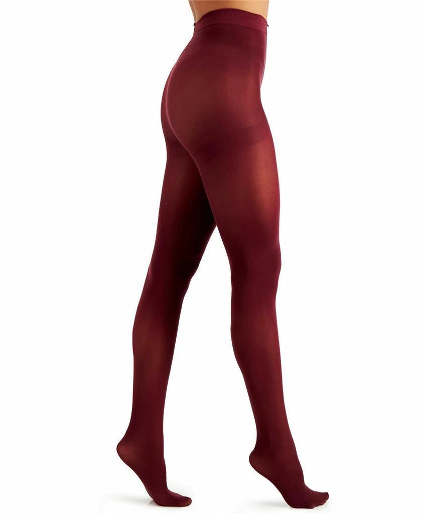 INC International Concepts Womens Solid Opaque Tights, XS/S, WINE