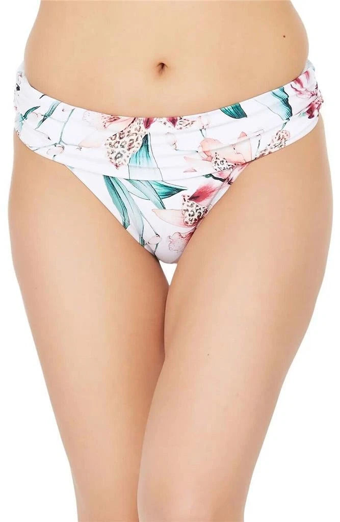 La Blanca Women's Standard Shirred Band Hipster Swimsuit Bottom, White, 10