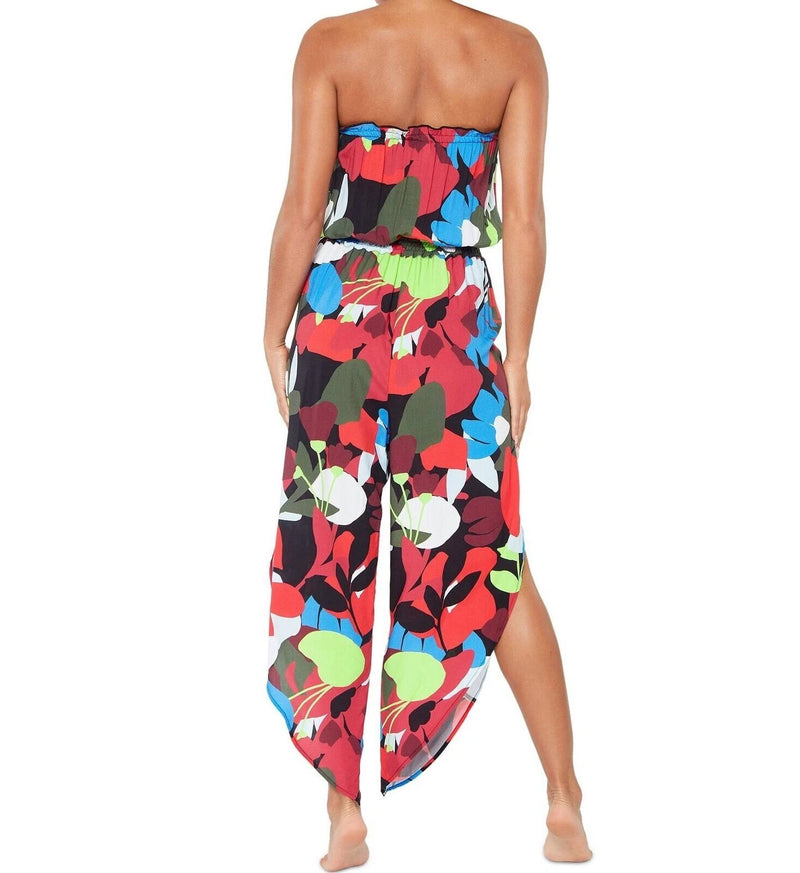 Bar III Printed Jumpsuit Swimsuit Cover Up, Multi, Size Small-3