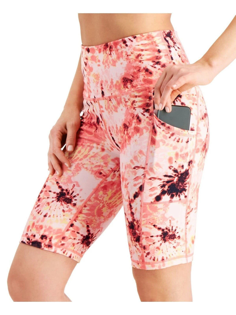 IDEOLOGY Womens Tie-Dye High-Rise Bike Shorts, Dye Peachberry, XS-3