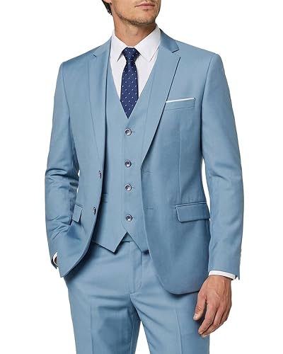 MY'S Men's 3 Piece Slim Fit Suit Set with Tie, 2 Button Blazer Jacket Vest & Pants, Business Wedding Party Prom Suit for Men-47