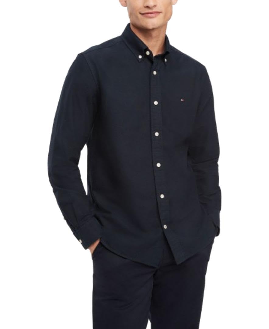 Tommy Hilfiger Mens Long Sleeve Button Down Oxford Shirt in Regular Fit-26
