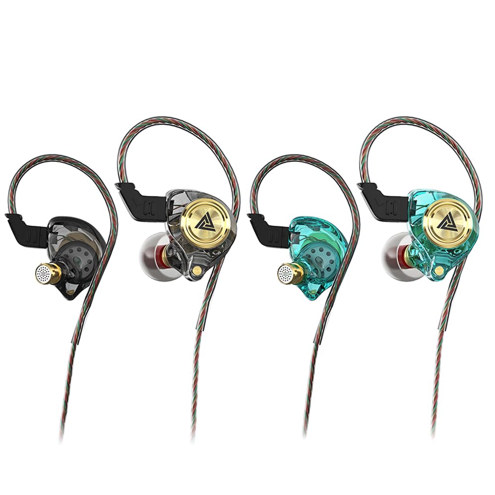 Wired Gaming Earbuds, Ak3file in Ear Monitors, Deep Bass Sound Wired Earbuds, HiFi in Ear Headphones with 1DD 10mm Dynamic Driver, IEM for Music Gaming Video Calling (Black)