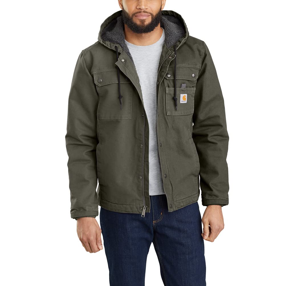 Carhartt Men's Relaxed Fit Washed Duck Sherpa-Lined Utility Jacket-2