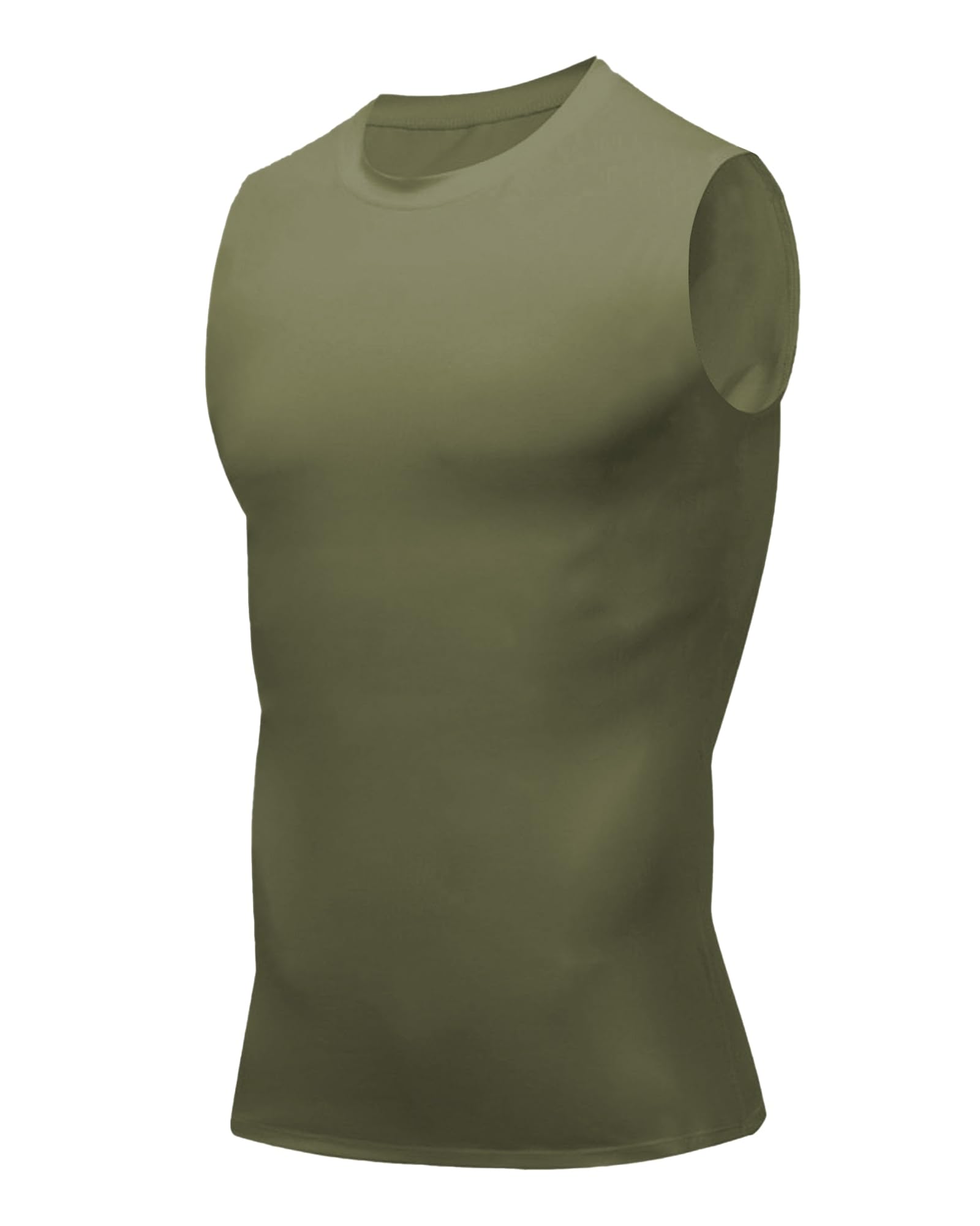 Compression Shirt Men Slimming Body Shaper Vest Crewneck Workout Shirts Tummy Control Undershirts-2