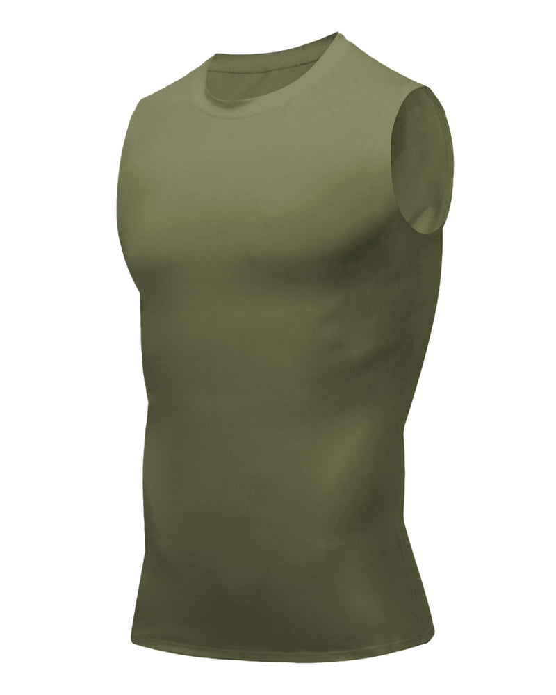 Compression Shirt Men Slimming Body Shaper Vest Crewneck Workout Shirts Tummy Control Undershirts-93