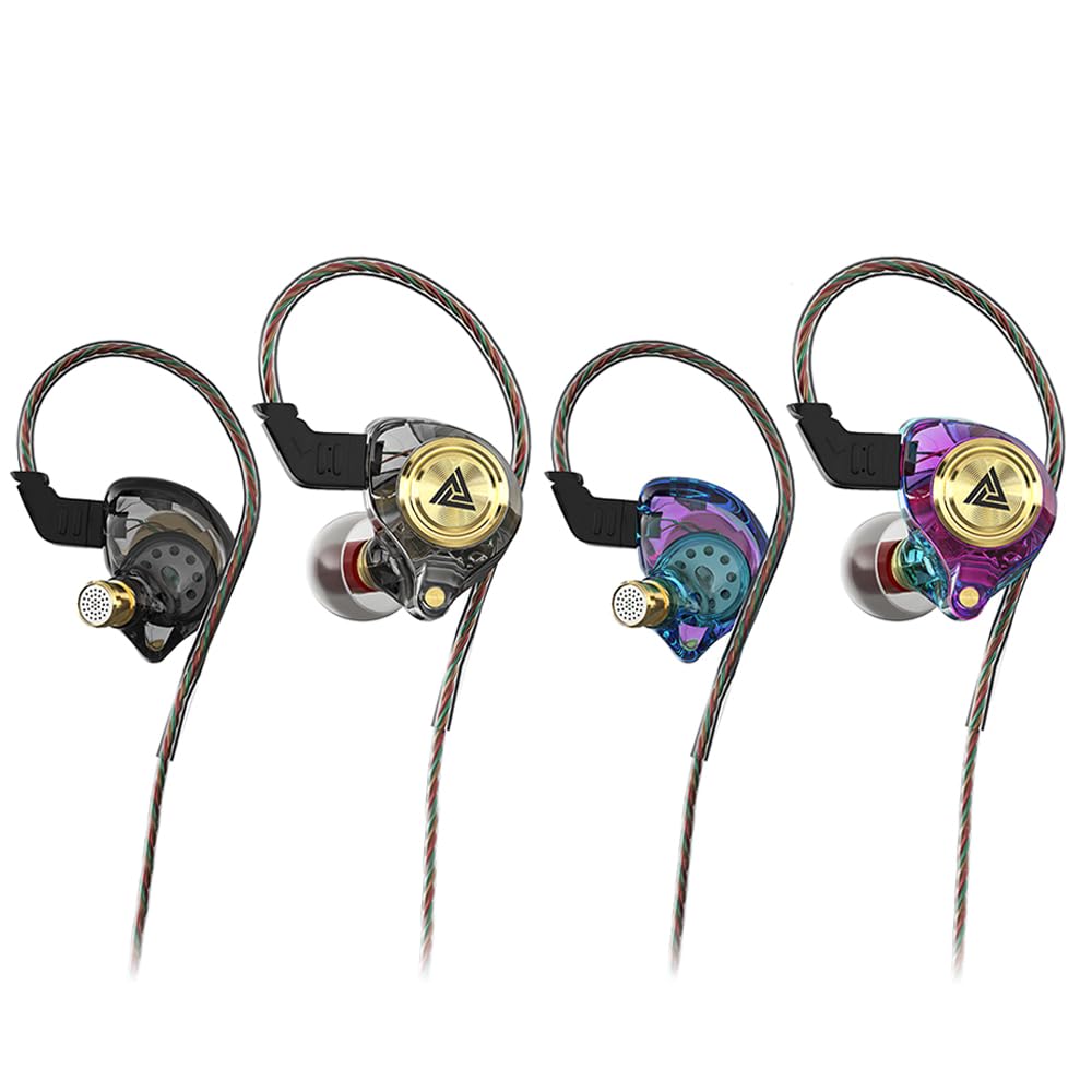 Wired Gaming Earbuds, Ak3file in Ear Monitors, Deep Bass Sound Wired Earbuds, HiFi in Ear Headphones with 1DD 10mm Dynamic Driver, IEM for Music Gaming Video Calling (Black)