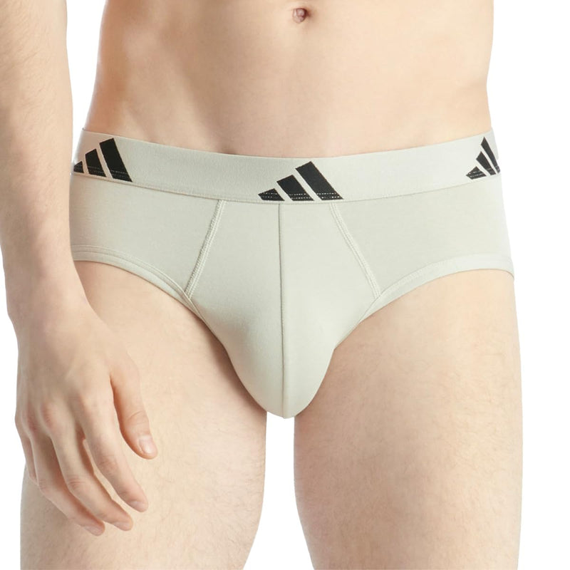 adidas mens Performance Stretch Cotton Brief Underwear (3-pack) Designed for Active Comfort and All Day Wear.-50