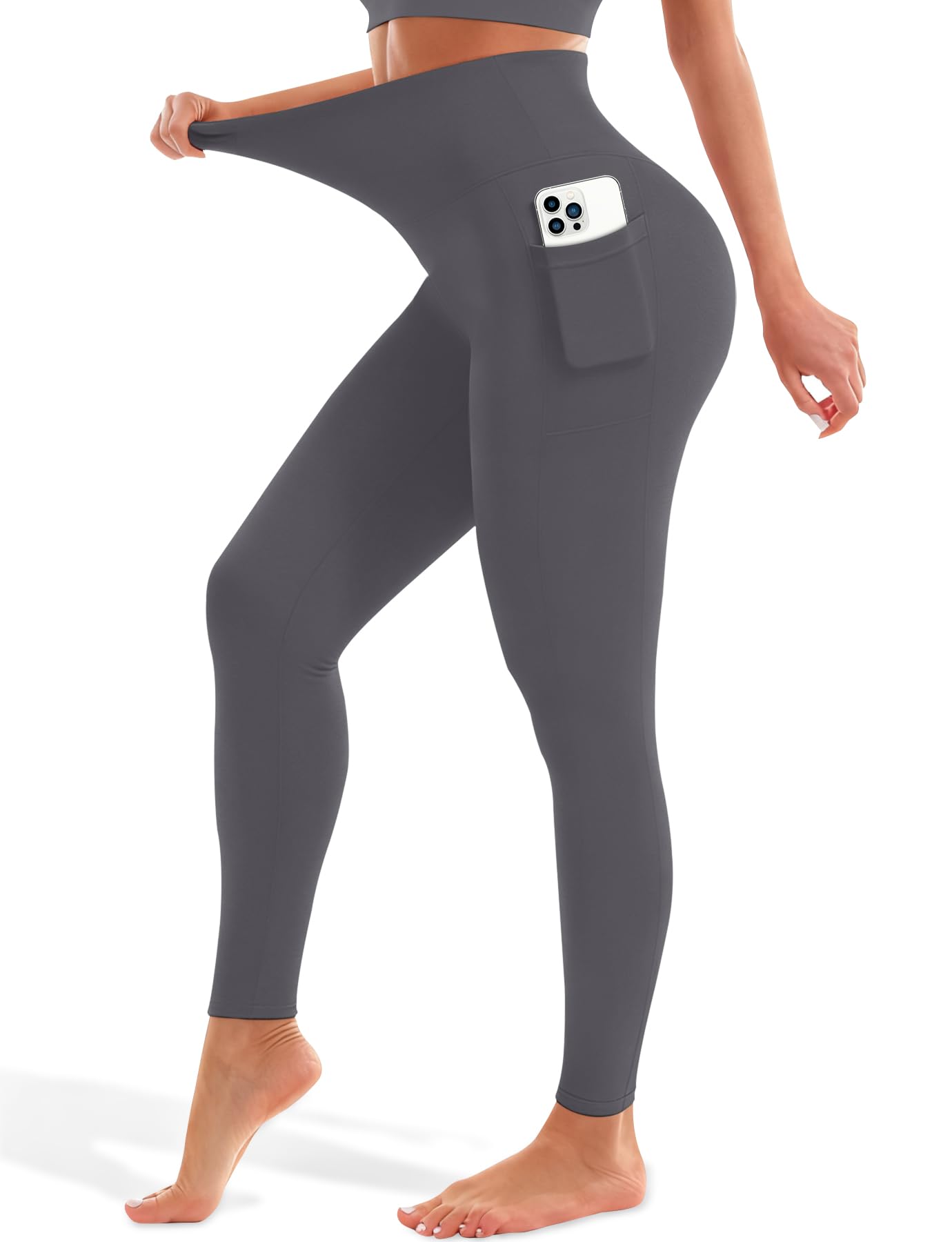 Blue Breath Leggings for Women - High Waisted Yoga Pants Tummy Control Full Length Buttery Soft for Workout Athletic