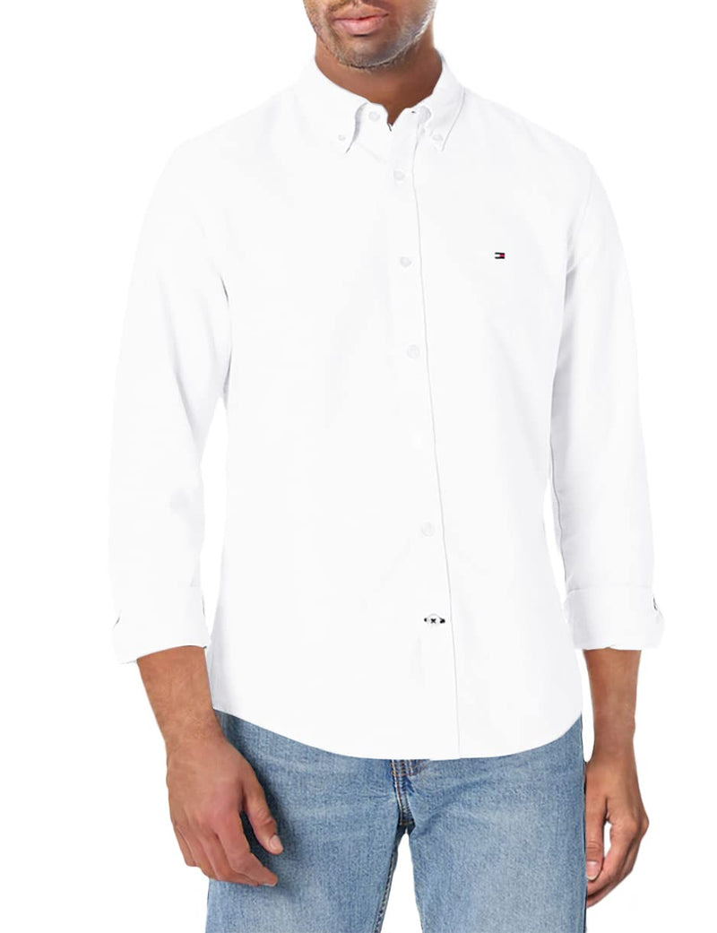 Tommy Hilfiger Mens Long Sleeve Button Down Oxford Shirt in Regular Fit-38