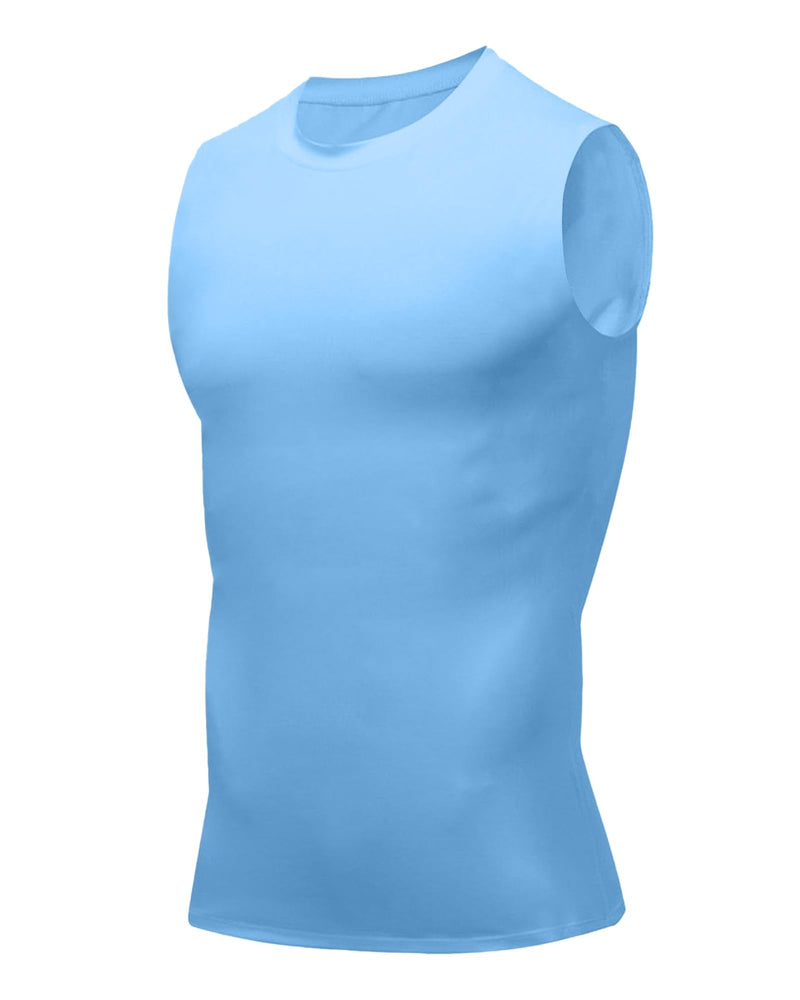 Compression Shirt Men Slimming Body Shaper Vest Crewneck Workout Shirts Tummy Control Undershirts-25