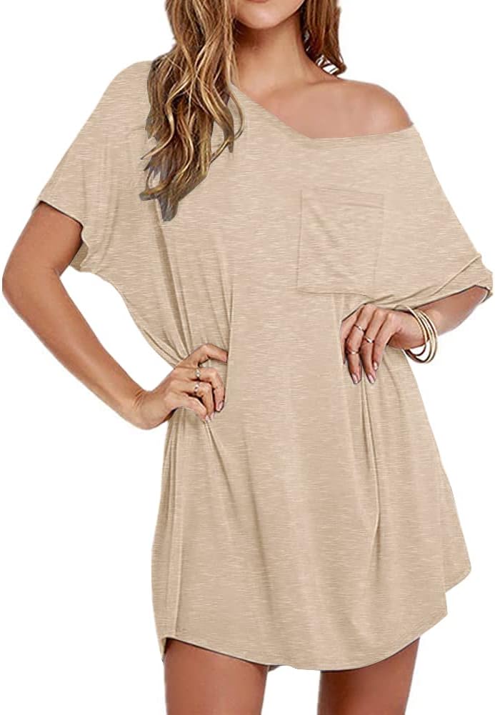Ekouaer Womens Tshirt Nightgown Cotton V Neck Sleepshirts Comfy Casual Nightshirt for Women-90