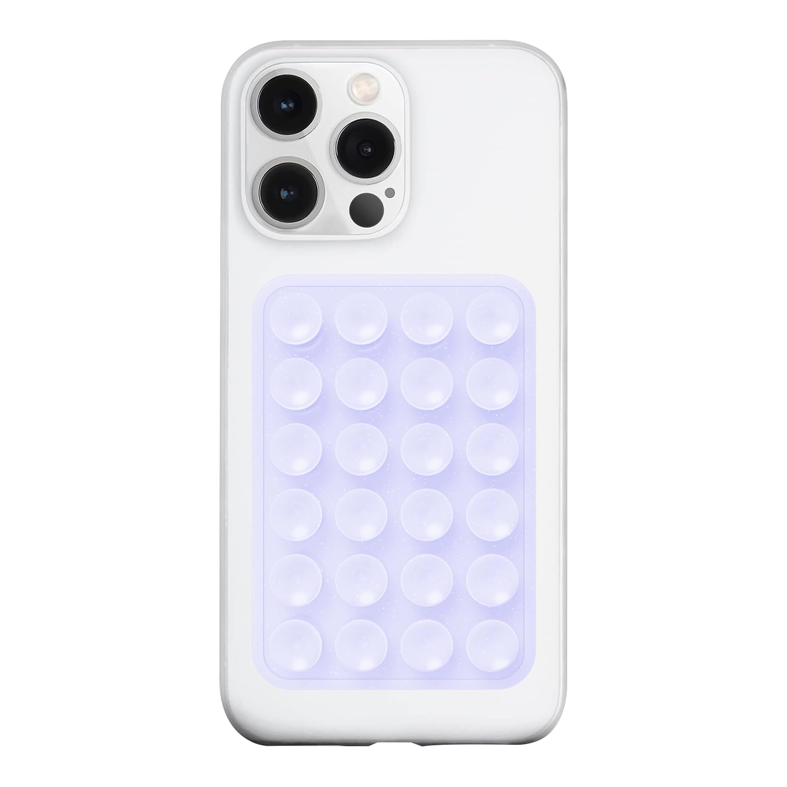 Silicone Suction Phone Case Mount, Silicon Adhesive Phone Accessory for Smartphones, Hands-Free Mirror Shower Phone Holder for Selfies, Tiktok Videos (Light Pink)