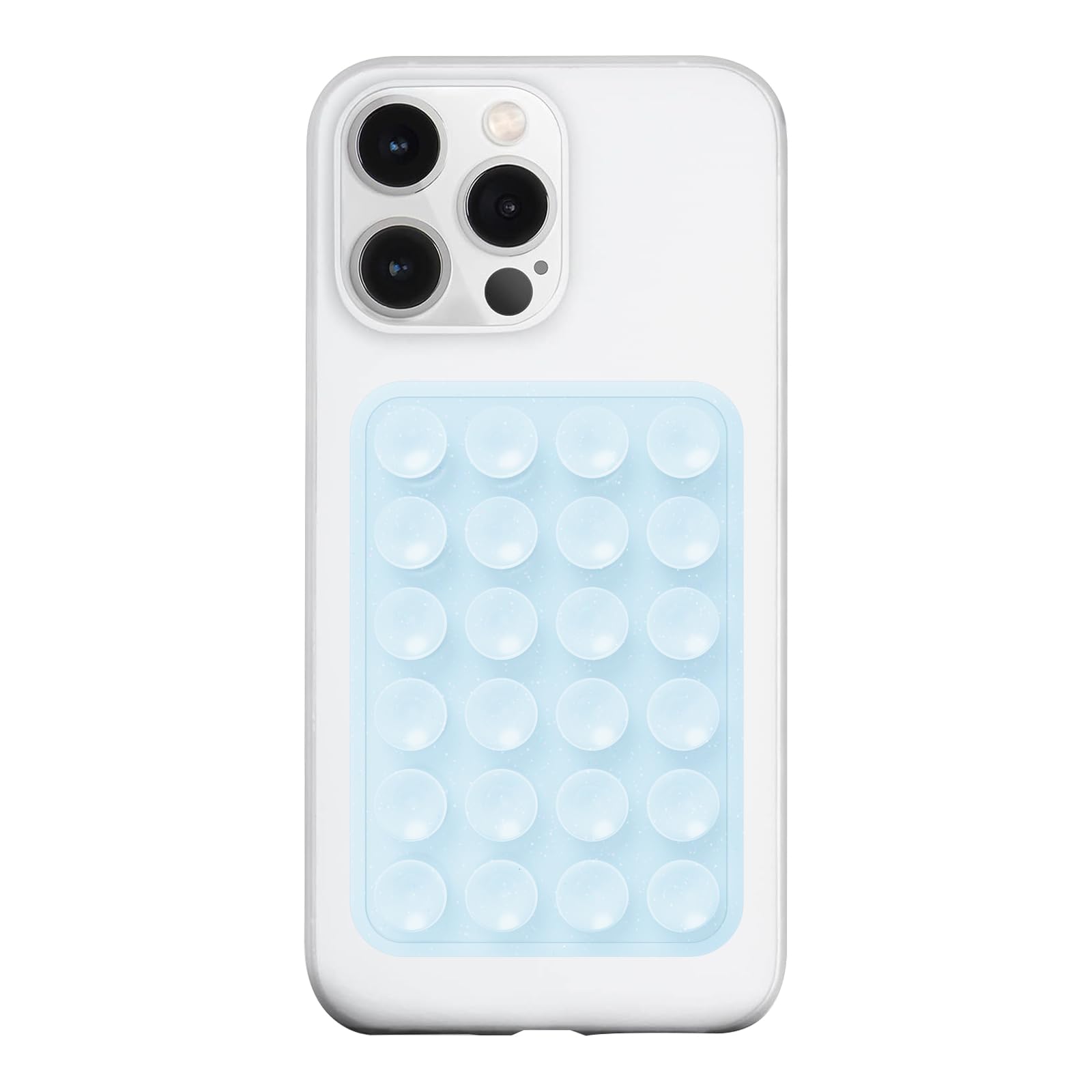 Silicone Suction Phone Case Mount, Silicon Adhesive Phone Accessory for Smartphones, Hands-Free Mirror Shower Phone Holder for Selfies, Tiktok Videos (Light Pink)