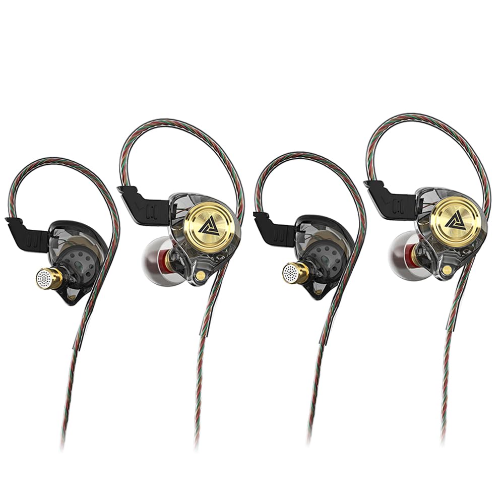 Wired Gaming Earbuds, Ak3file in Ear Monitors, Deep Bass Sound Wired Earbuds, HiFi in Ear Headphones with 1DD 10mm Dynamic Driver, IEM for Music Gaming Video Calling (Black)