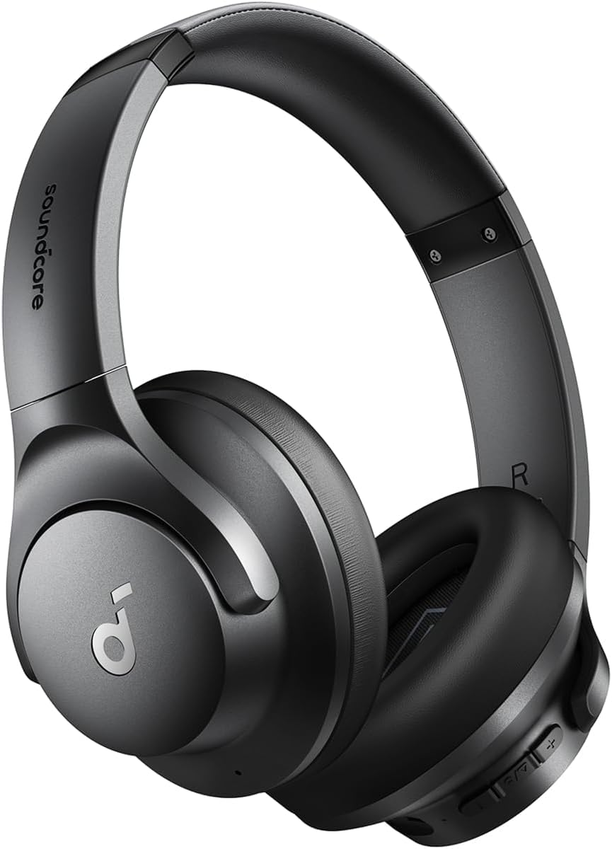 Soundcore by Anker Q20i Hybrid Active Noise Cancelling Headphones, Wireless Over-Ear Bluetooth, 40H Long ANC Playtime, Hi-Res Audio, Big Bass, Customize via an App, Transparency Mode (White)