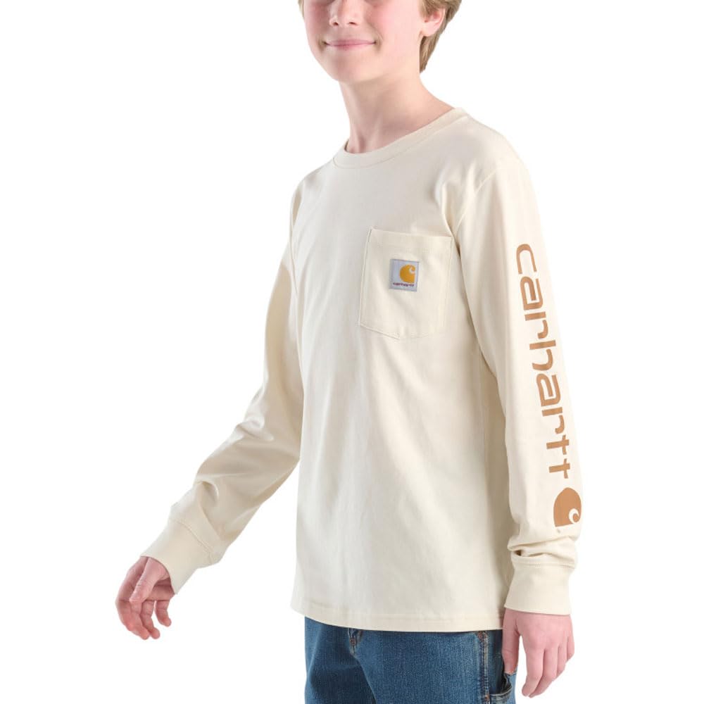 Carhartt Boys' Long-Sleeve Logo Sleeve Pocket T-Shirt