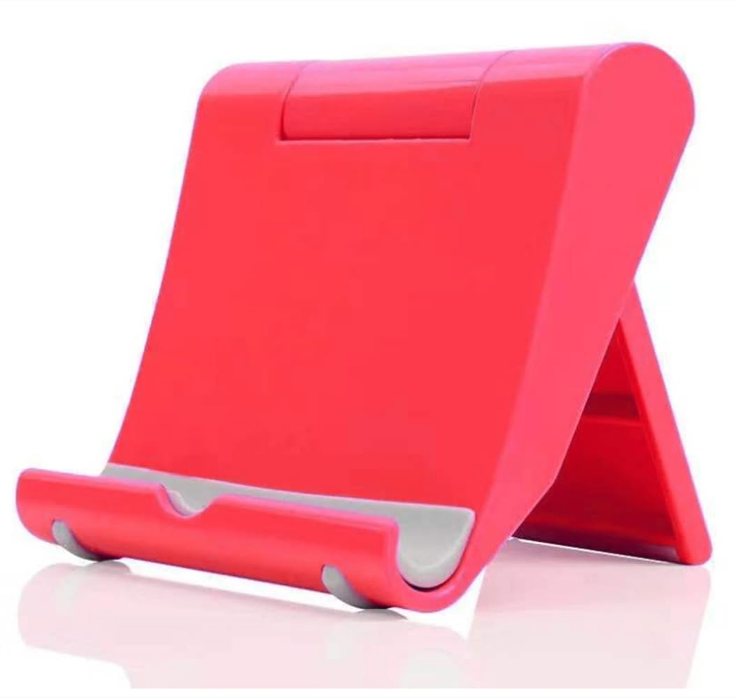 Cell Phone Stand for Desk Foldable Cell Phone Holder Desk Tablet Holder Mobile Phone Dock, Multi-Angle Universal Adjustable Tablet Dock Compatible with Most Cell Phones (Pink)