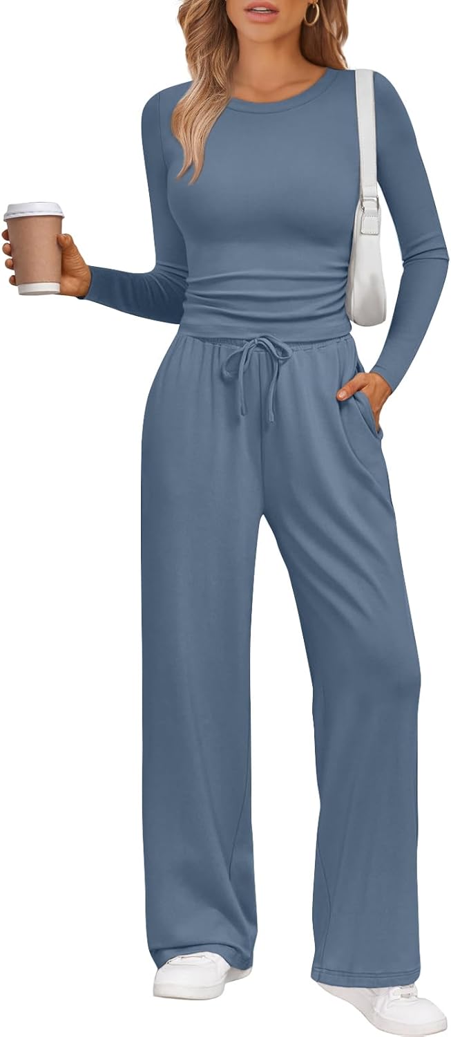 LILLUSORY 2 Piece Lounge Sets for Women Fall Outfits 2025 Two Piece Travel Sweatsuits Business Casual Fashion Clothes-32