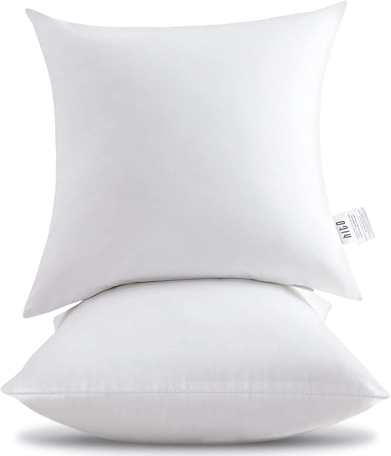 HITO 12x20 Pillow Inserts (Set of 2)- 100% Cotton Covering Down Alternative Throw Pillows White for Couch Bed Sofa