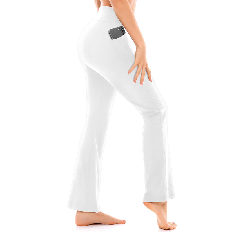 Walifrey Flare Leggings with Pocket for Women,High Waisted Opaque Flare Pants for Yoga Workout