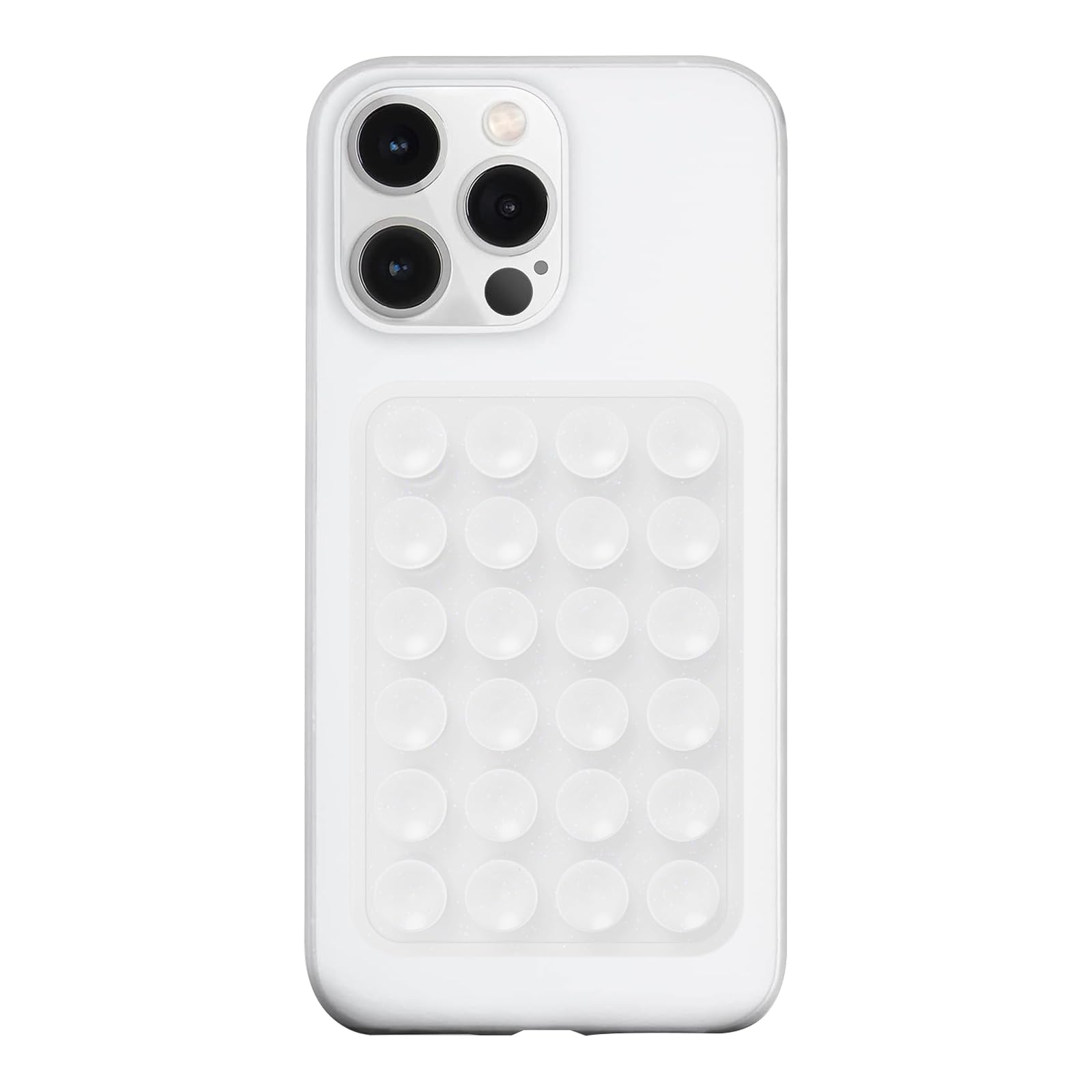Silicone Suction Phone Case Mount, Silicon Adhesive Phone Accessory for Smartphones, Hands-Free Mirror Shower Phone Holder for Selfies, Tiktok Videos (Light Pink)