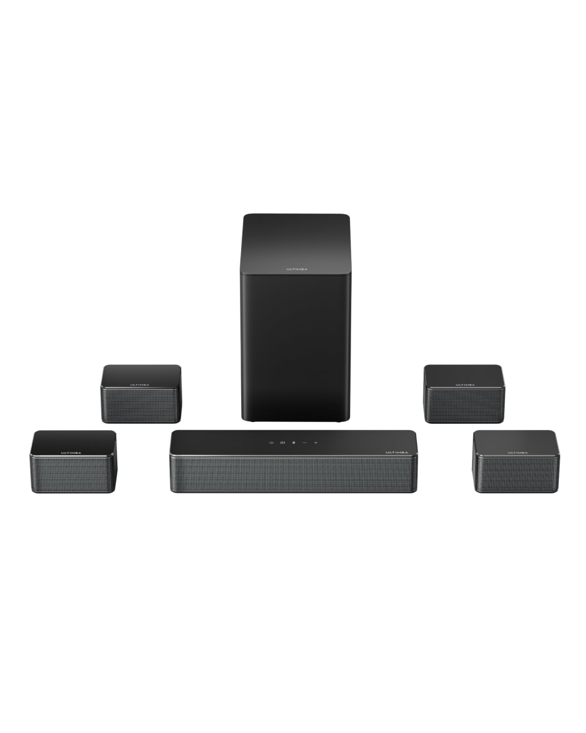 ULTIMEA 5.1CH Surround Sound Bar with Subwoofer, Dolby Atmos, VoiceMX, BassMX, APP, 300W Soundbar for Smart TV, Home Theater Surround Sound System for TV, BT 5.4, Poseidon M60 (2025 Model)