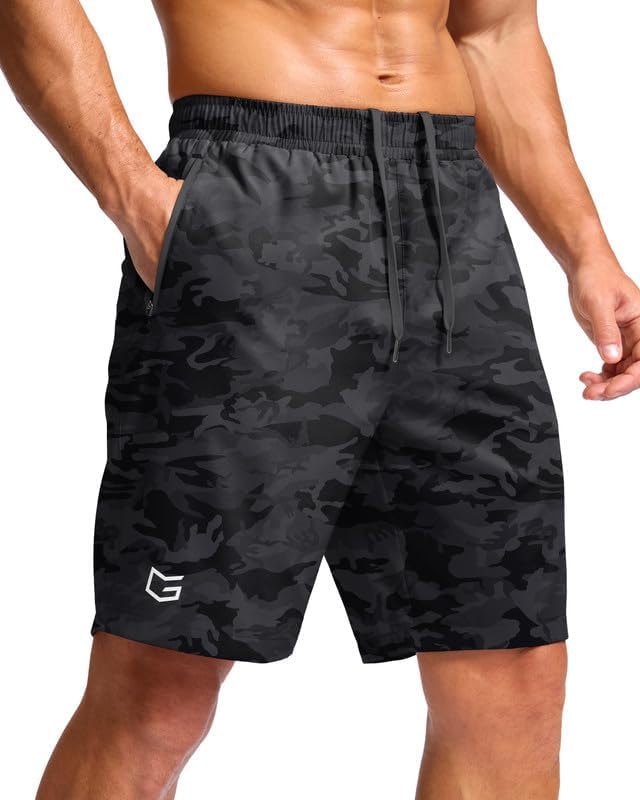 G Gradual Men's Athletic Running Shorts with Zipper Pockets Quick Dry 7"/ 5"/ 9" Workout Gym Shorts for Basketball Hiking-100