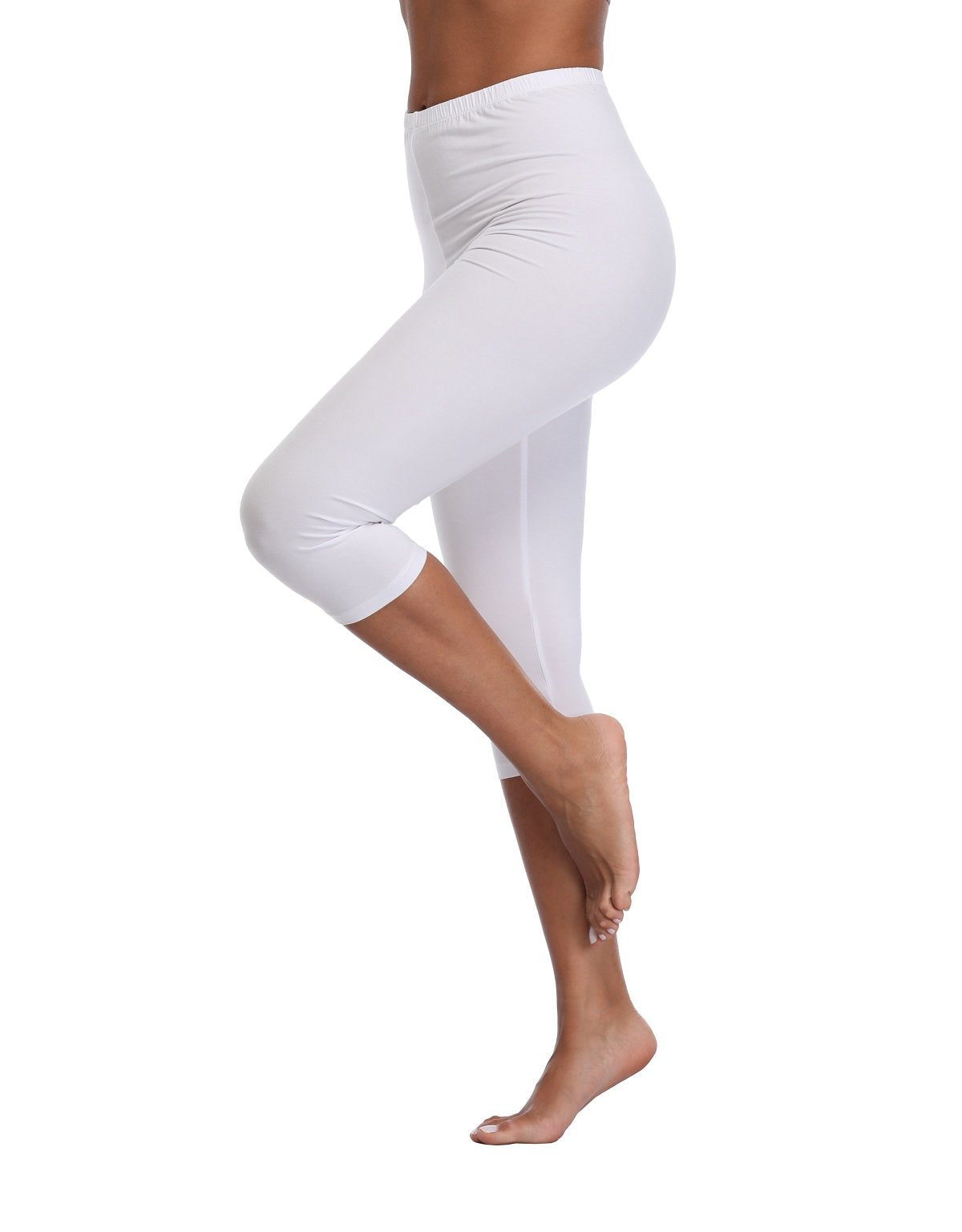 Kotii Women's Lightweight Soft Capri Leggings Crop Leggings 3/4 Stretch Yoga Pants
