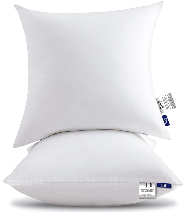 HITO 12x20 Pillow Inserts (Set of 2)- 100% Cotton Covering Down Alternative Throw Pillows White for Couch Bed Sofa