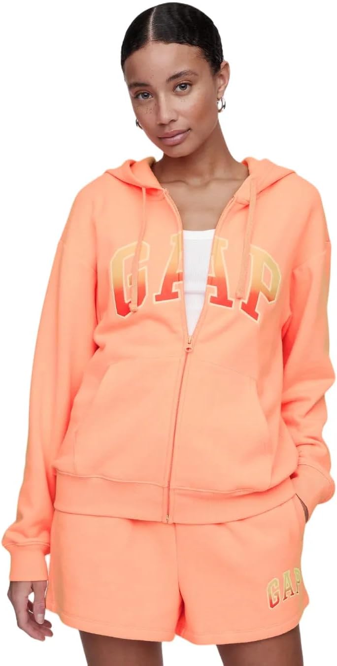 GAP womens Logo Hoodie Hooded Full Zip Sweatshirt-81