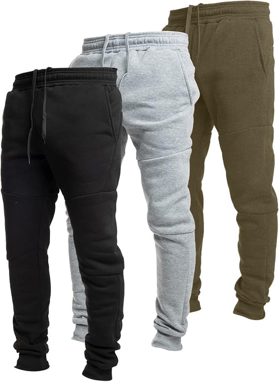 Ultra Performance 3 Pack Fleece Active Tech Joggers for Men, Mens Sweatpants with Zipper Pockets-47
