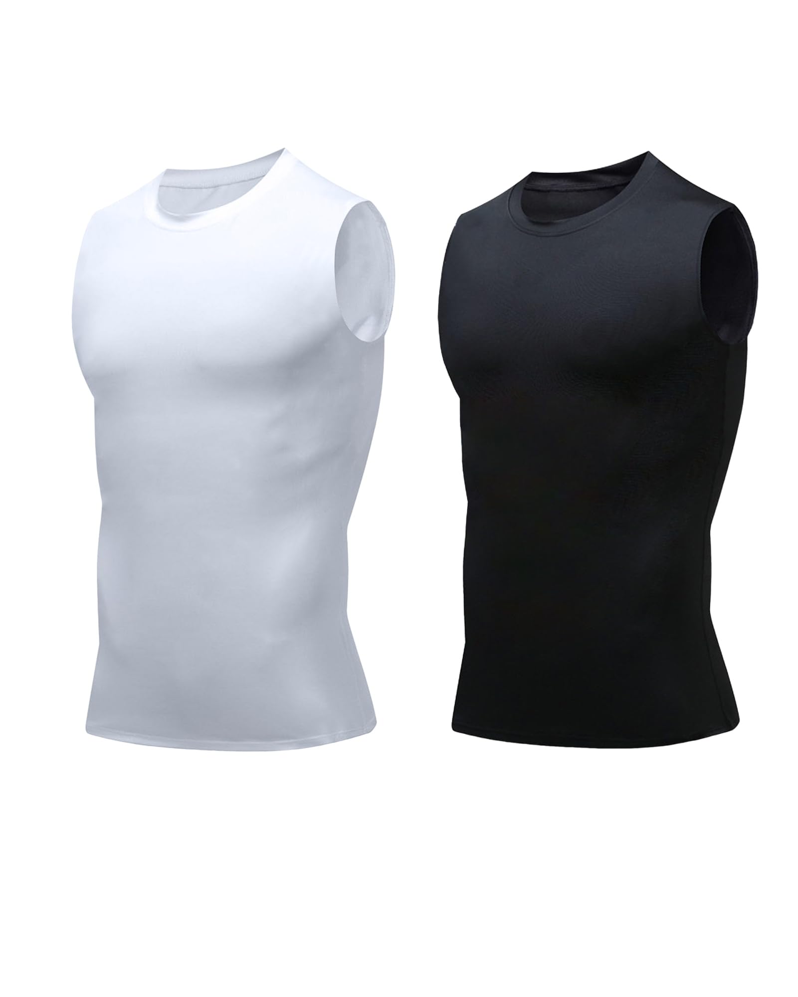 Compression Shirt Men Slimming Body Shaper Vest Crewneck Workout Shirts Tummy Control Undershirts-51