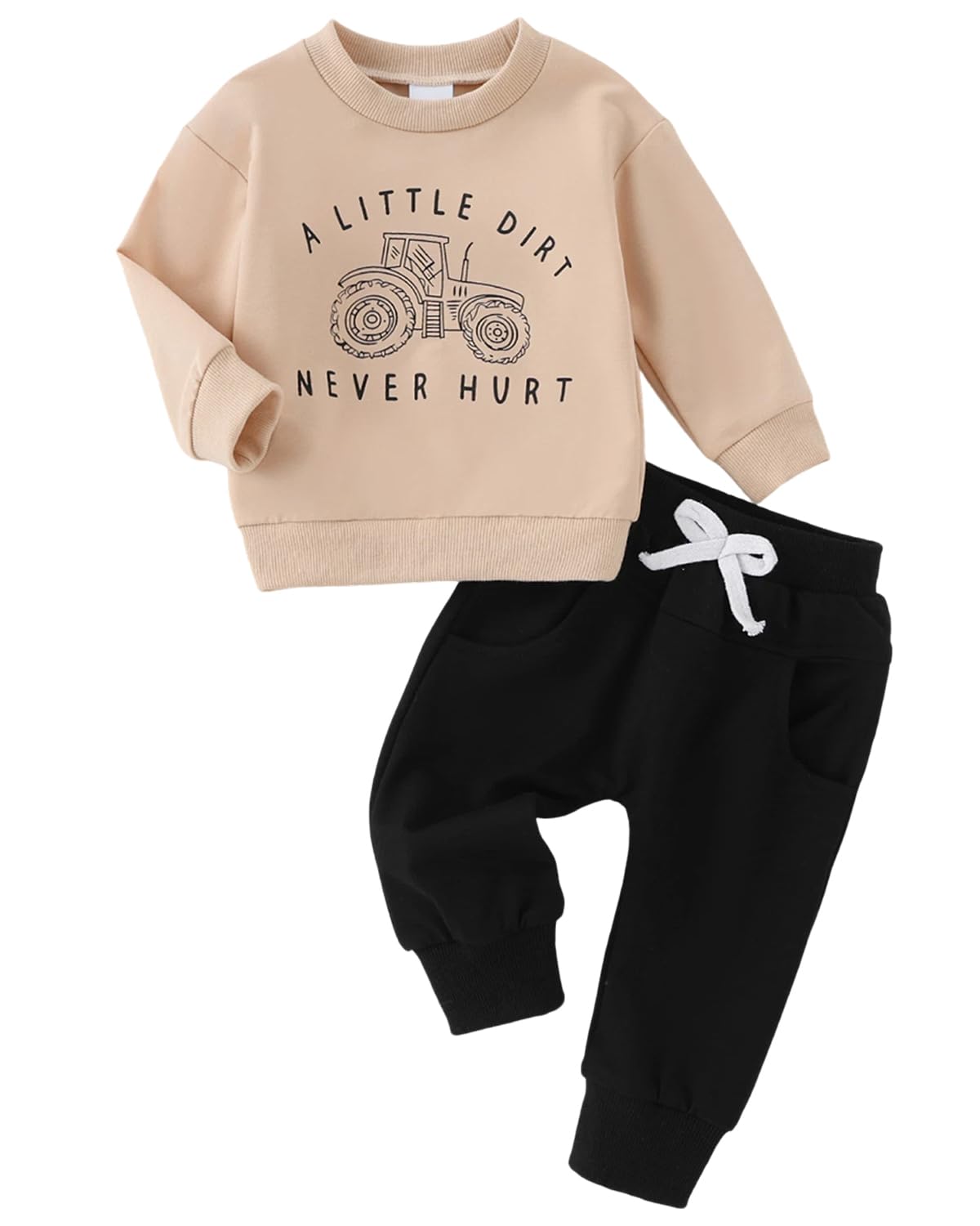 Yvowming Baby Boy Clothes Fall Clothes Truck Print Long Sleeve Pullover Tops + Pant Sets Toddler Winter Outfits