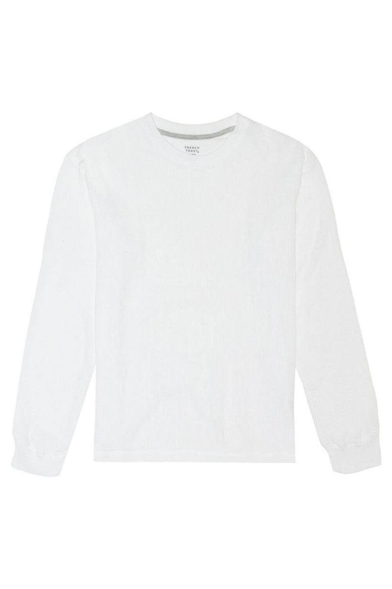 French Toast Boys Long Sleeve Thermal Waffle Tee T-Shirt White-29