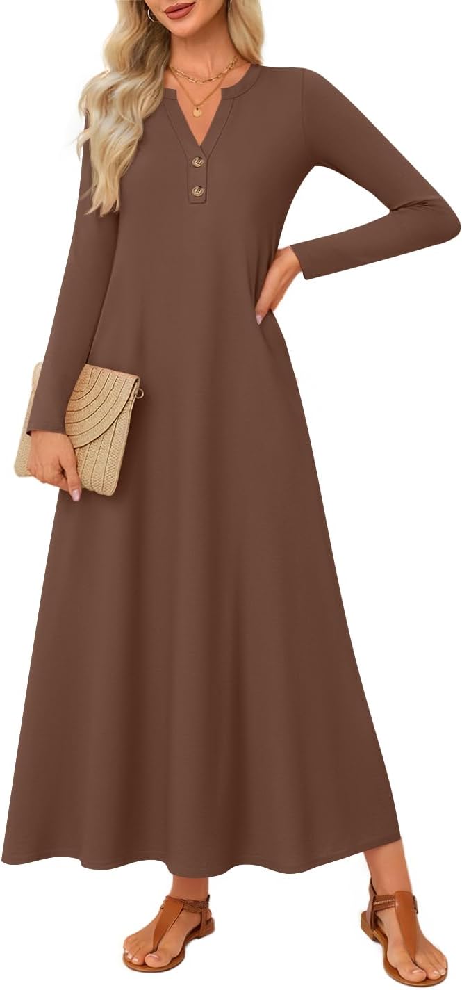 ZESICA Fall Long Sleeve Comfortable Loose Maxi Dresses for Women 2026 Elegant Classy Winter Wedding Guest Dress-43