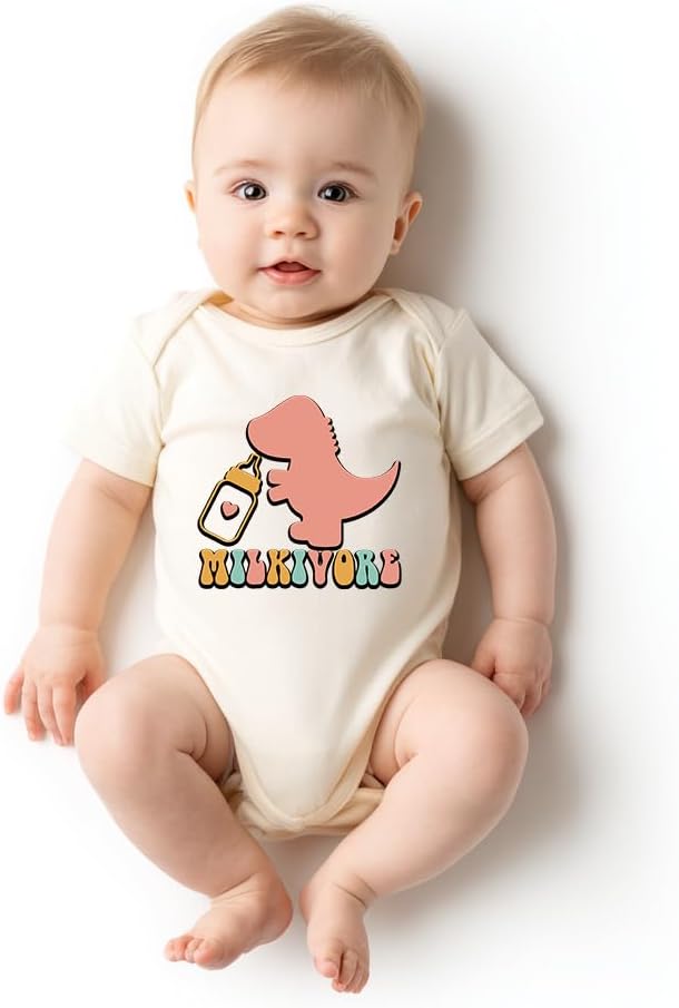 Honeypawpaw Newborn Infant Baby Boys Girls Bodysuit, Lap Shoulder Snap Closure Romper Reveal, Soft Cotton Announcement Gift