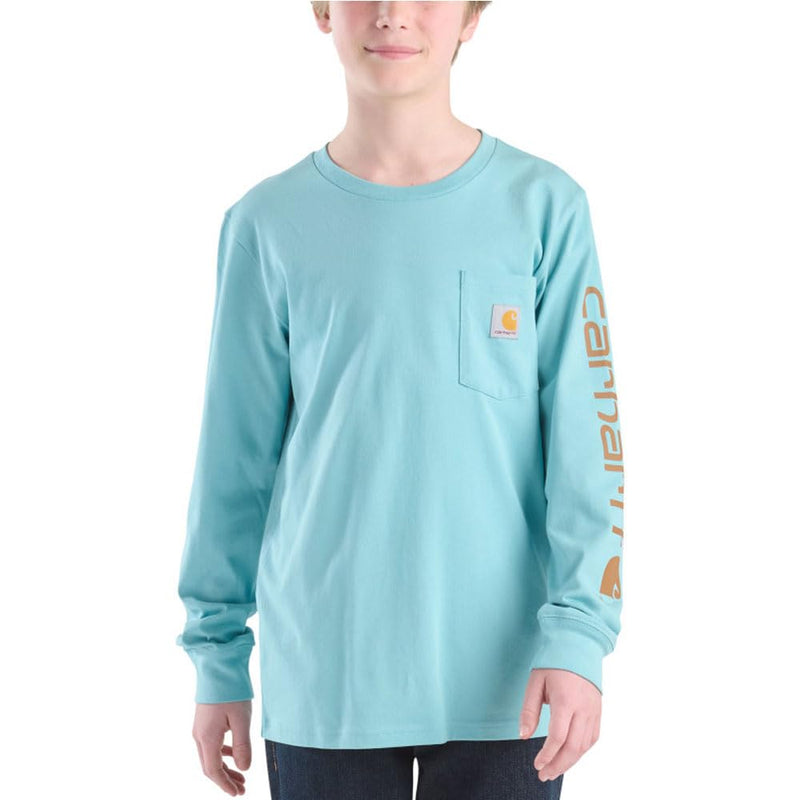 Carhartt Boys' Long-Sleeve Logo Sleeve Pocket T-Shirt