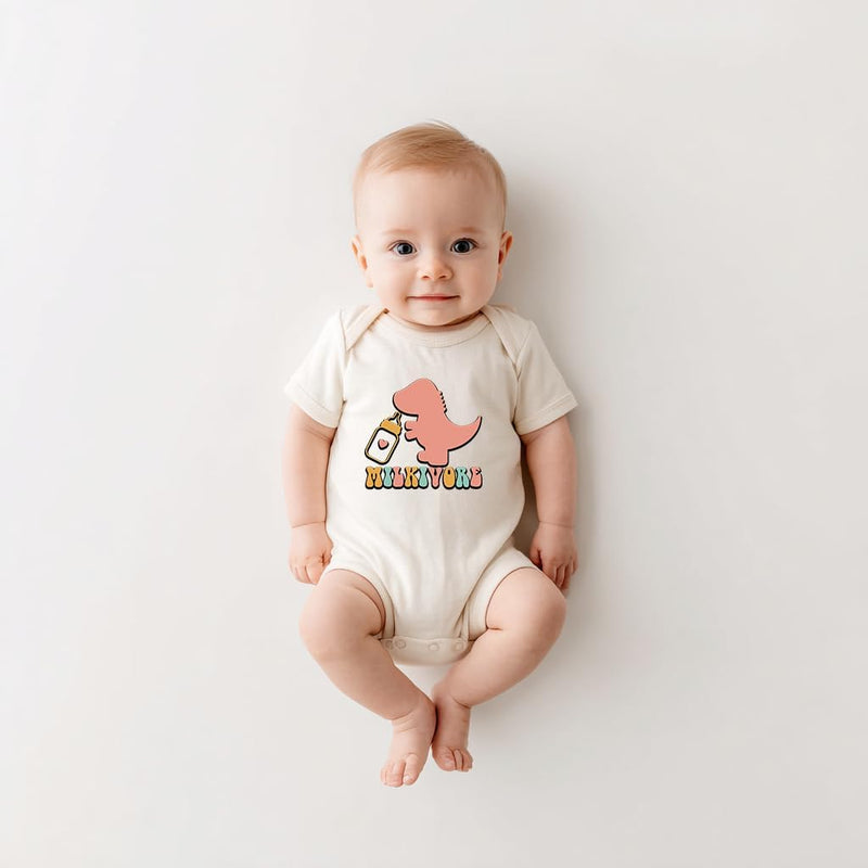 Honeypawpaw Newborn Infant Baby Boys Girls Bodysuit, Lap Shoulder Snap Closure Romper Reveal, Soft Cotton Announcement Gift