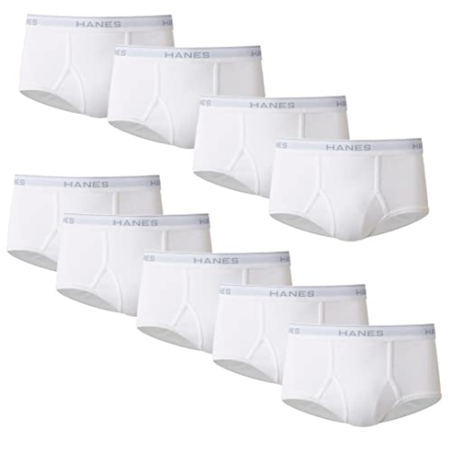 Hanes Men's Underwear Brief Pack, Full Rise Cotton Briefs, Moisture-Wicking Underwear, White, Multi-pack-10