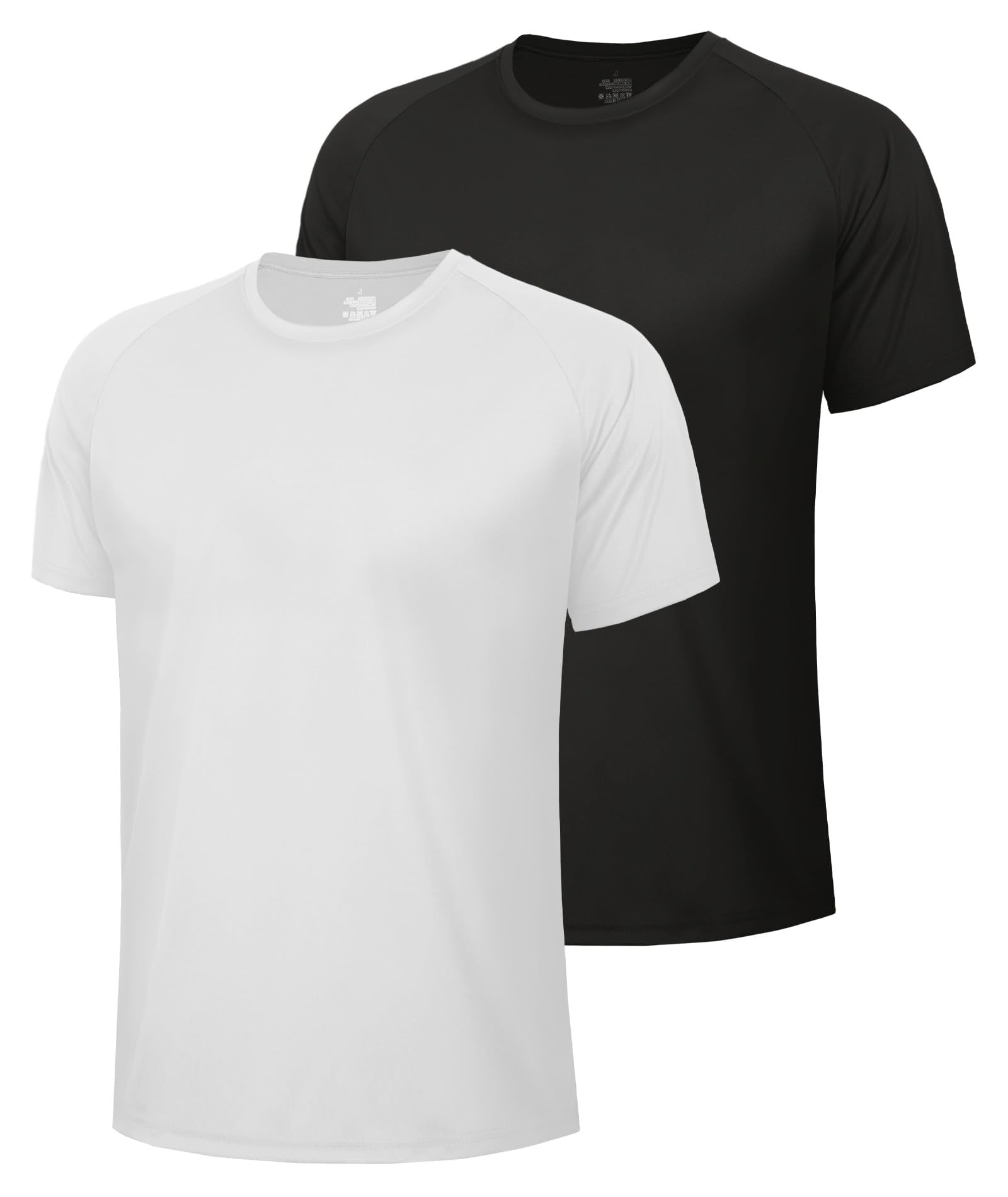 Workout Mens Shirts - Casual Black Quick Dry Moisture Wicking T-Shirts Crew Neck Short Sleeve for Gym Athletic Running