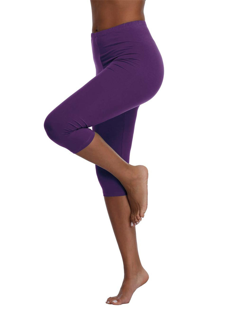 Kotii Women's Lightweight Soft Capri Leggings Crop Leggings 3/4 Stretch Yoga Pants