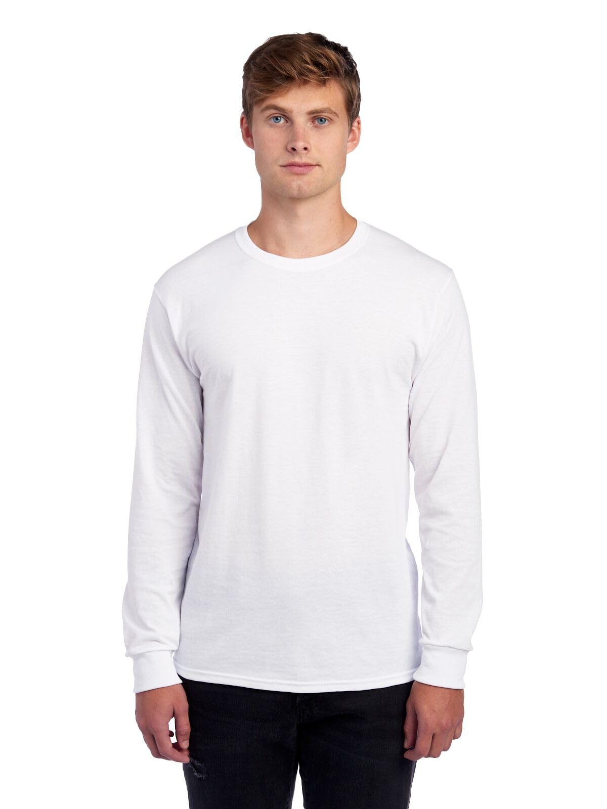 Jerzees Mens Dri-Power Cotton Blend Long Sleeve Tees, Moisture Wicking, Odor Protection, UPF 30+, Sizes S-3x-55