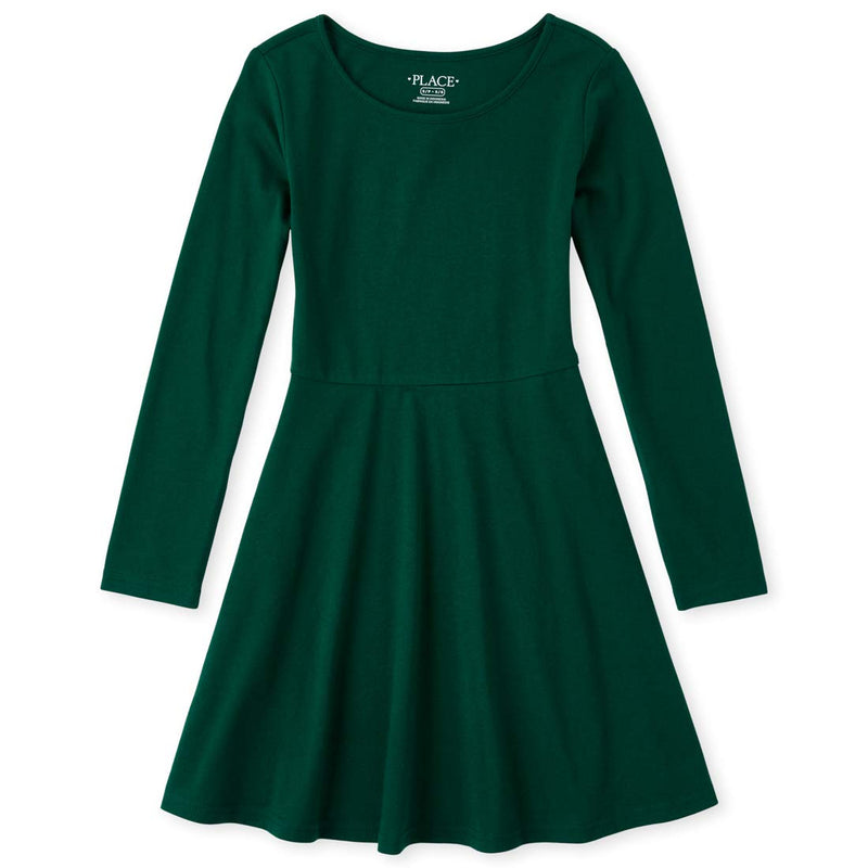 The Children's Place Girls Printed Skater Dress, Long Sleeve